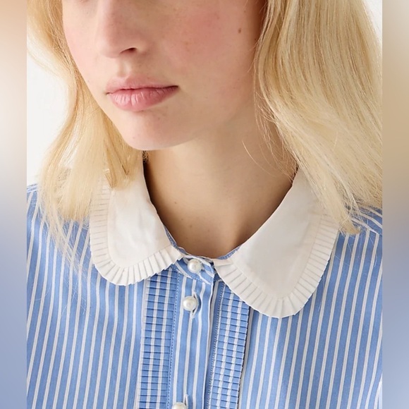 J crew Slight Cropped garçon shirt with pearl buttons in stripe Size 6 - Picture 7 of 15